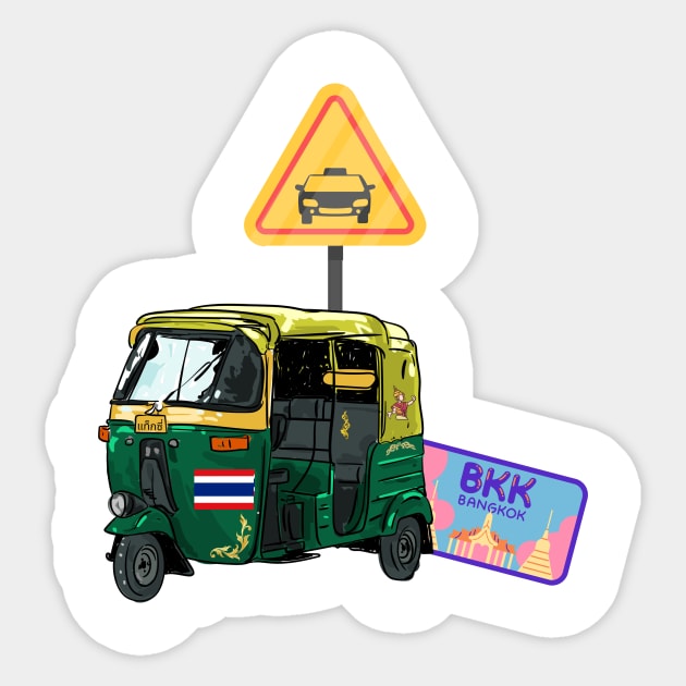 Tuk Tuk Bangkok Thailand Sticker by Laakiiart